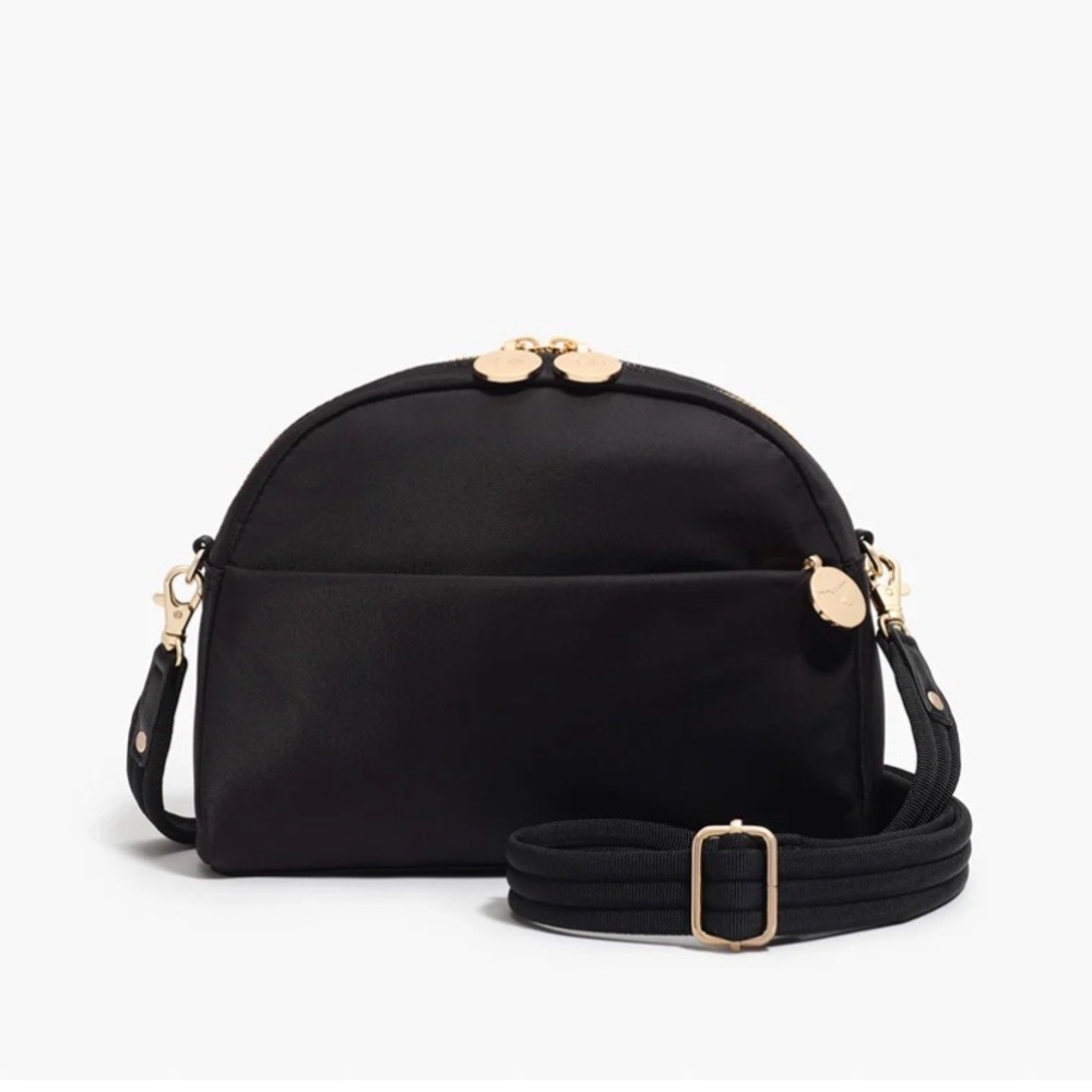 Lo & Sons Nouvelle Nylon Black and Gold Crossbody Bag
